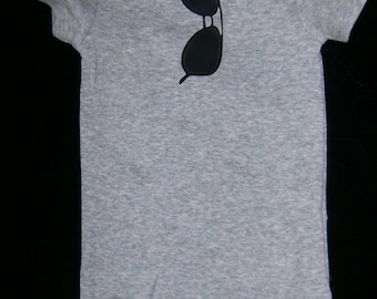 Baby boy onsie or T-Shirt with aviator glasses.