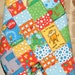 Lorax Baby Quilt Bright Organic All Natural Boy or Girl Unisex Blanket Dr Seuss Cat in the Hat Red Blue Primary Color Nursery Bedding Crib