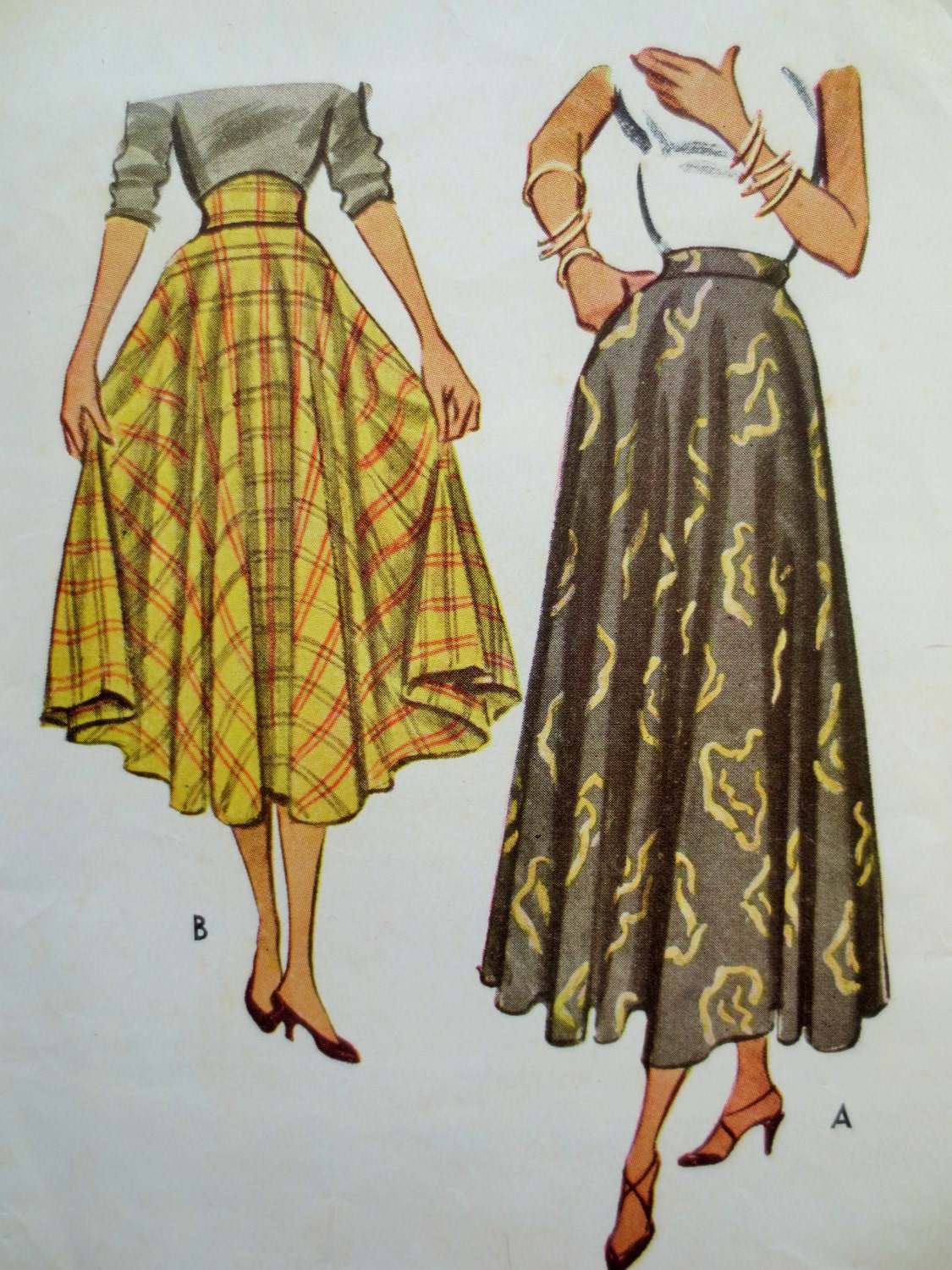 Vintage McCall 8272 Sewing Pattern 1950s Skirt Pattern