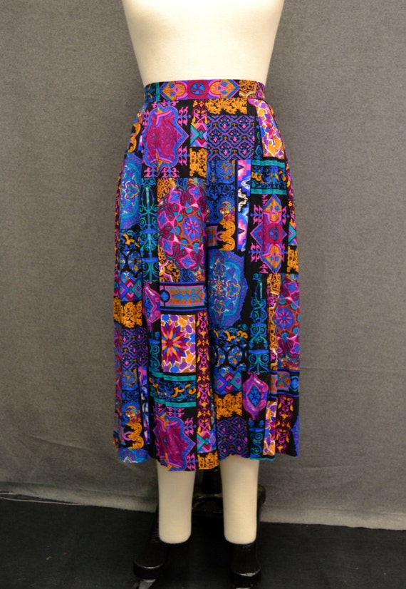 1980s Bright Print Culottes