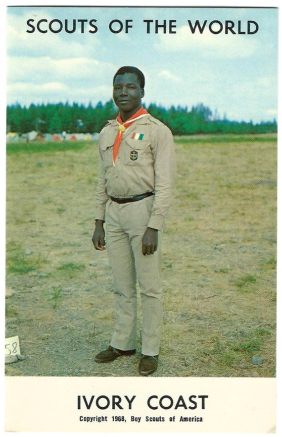 1968 Gambia Boy Scouts of the World Vintage Color Postcard 