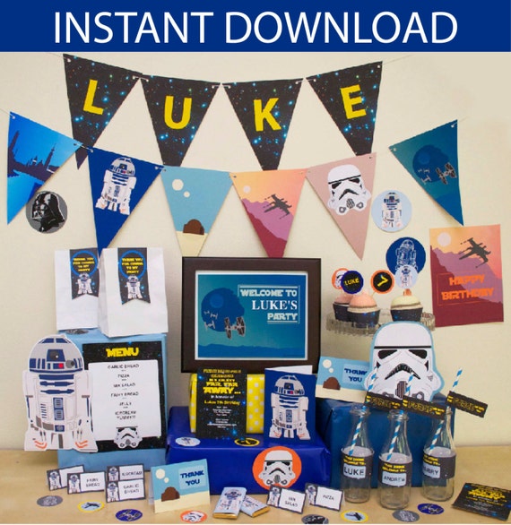 Star Wars Birthday Party DIY Printable Kit - INSTANT DOWNLOAD - Star Wars Inspired Il_570xn