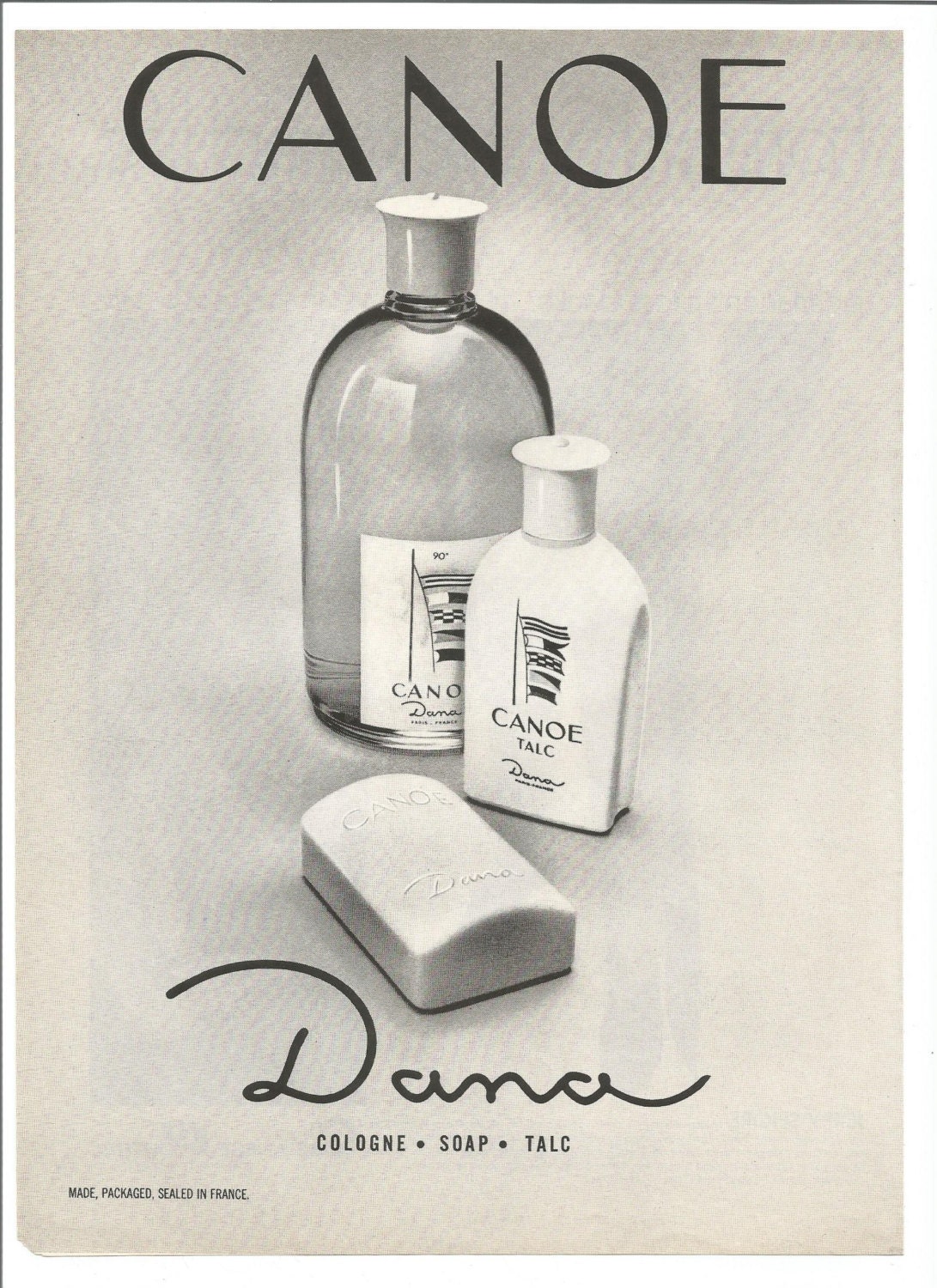 1966 Advertisement Canoe Men's Cologne by Dana 60s Mens