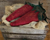 Primitive Strawberry bowl fillers shelf sitter home decor accent, set of 3 Ready to ship