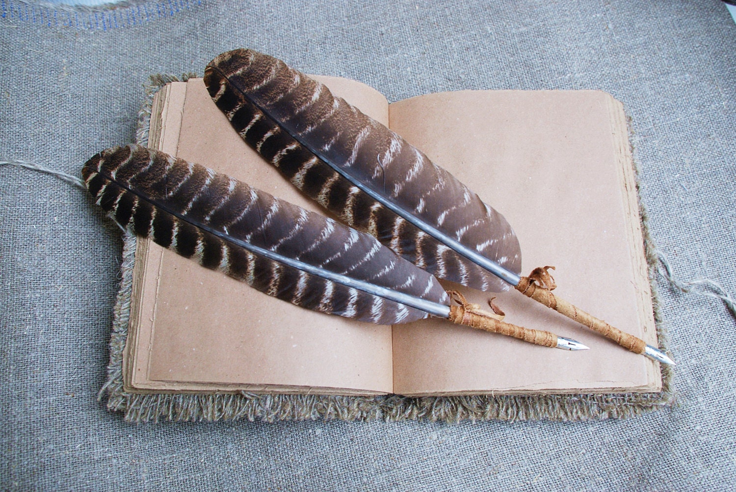 Turkey Feather Quill Pen Natural feather pen by Indrasideas
