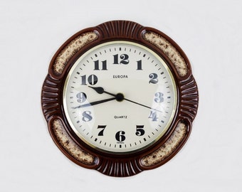 Vintage German Ceramic Wall Clock from Europa