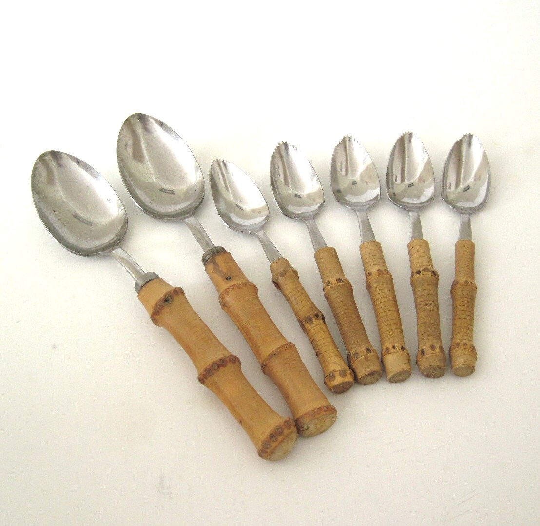 Real Bamboo Silverware Natural Bamboo Flatware by LaurasLastDitch