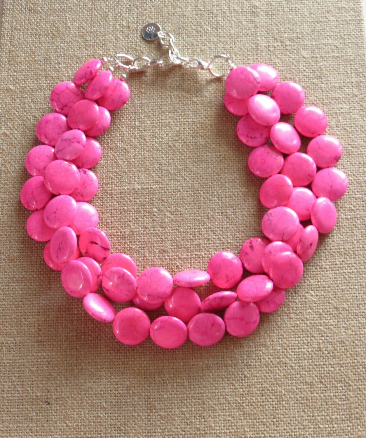 Hot Pink Turquoise Necklace Fuchsia by WildflowersAndGrace