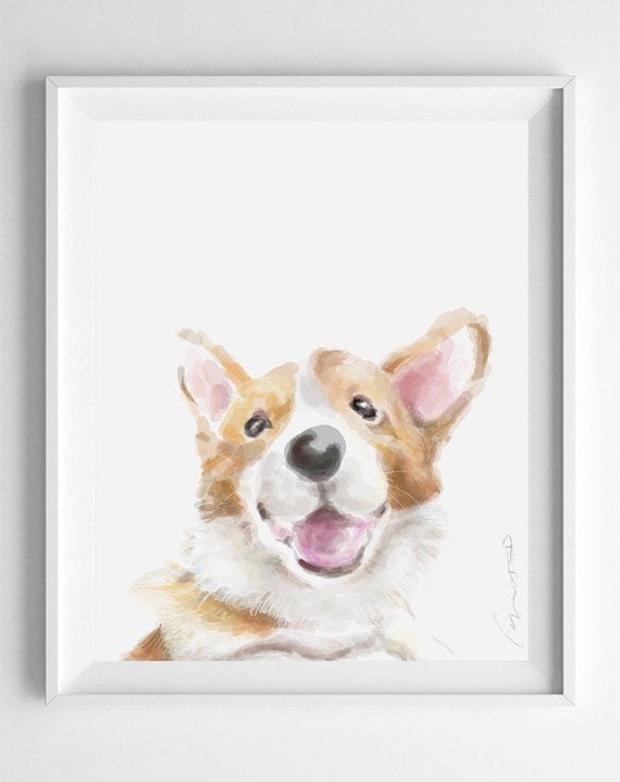 Pembroke Welsh Corgi Painting Corgi Art puppy art dog