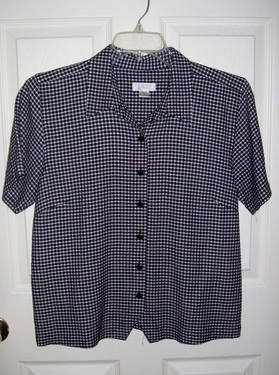 black white gingham shirt