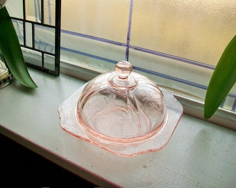 Madrid Butter Dish Pink Depression Glass Recollections