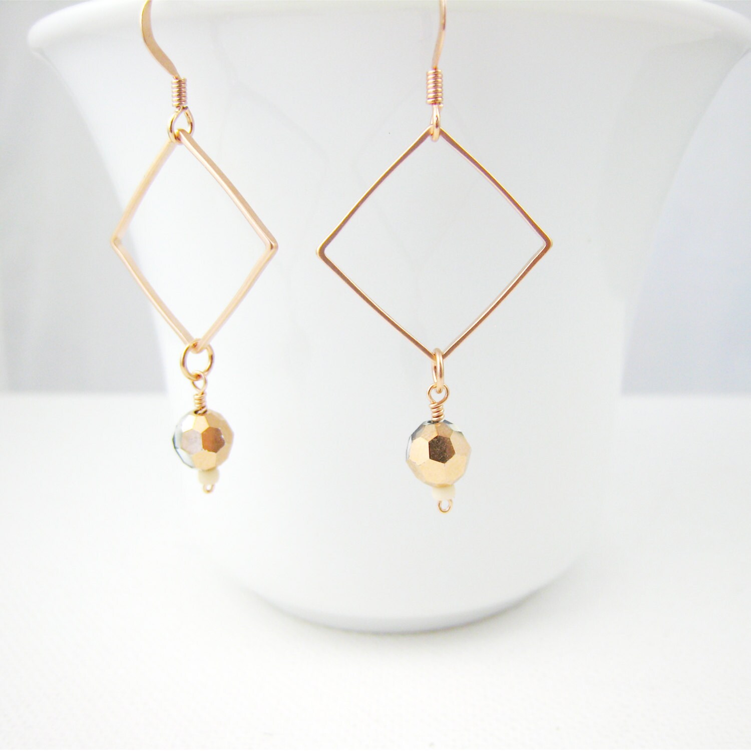 Rose Gold Minimalist Earrings Minimalist Earring Geometric