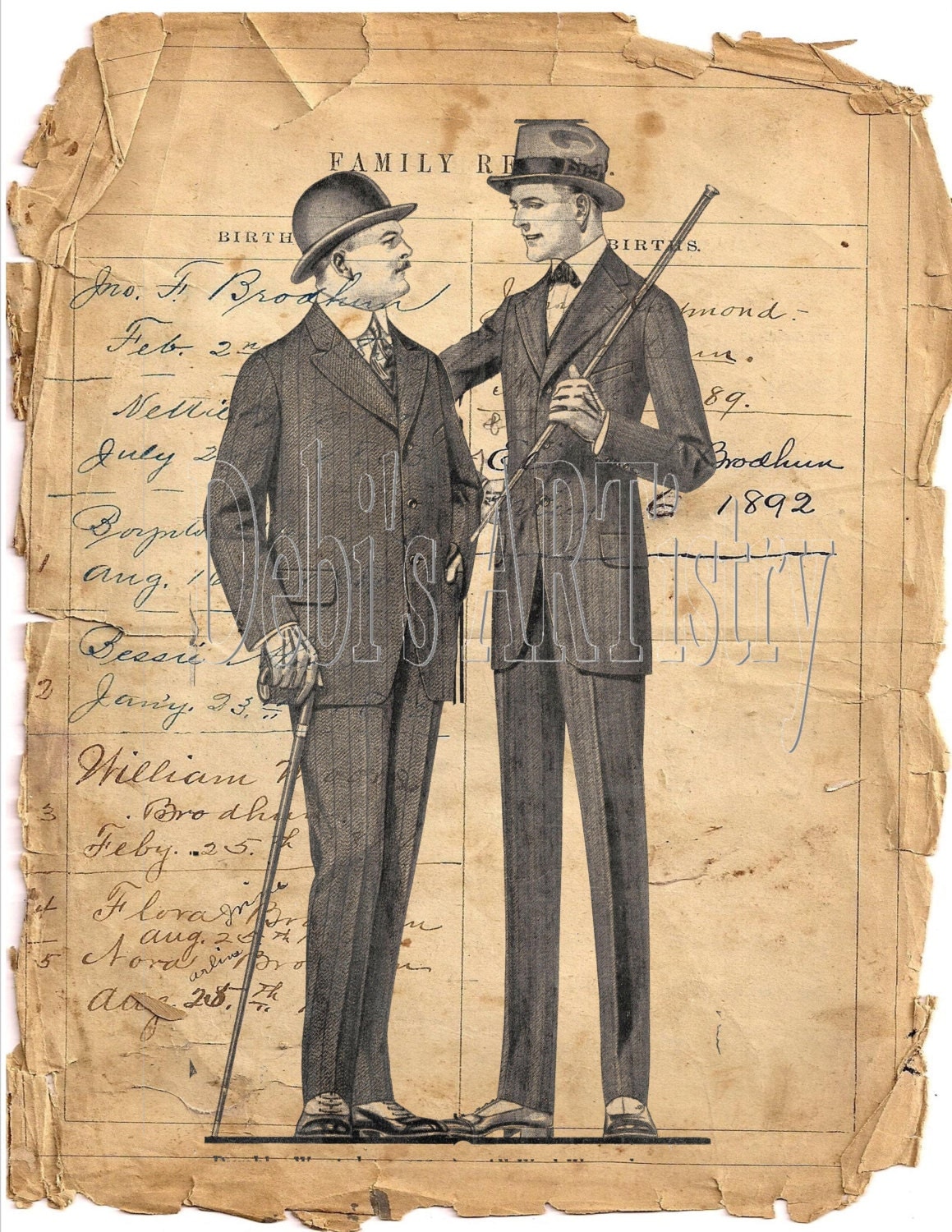 Men's Haberdashery fashion suit 1916 IMAGE by DebisArtistry