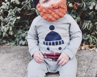 Lumberjack Baby Beard Beanie in ANY COLOR COMBO, Crochet Baby Hat, Cute Baby Gift, Lumberjack Baby Hat, Beard Hat, Baby Beanie, Hipster Baby