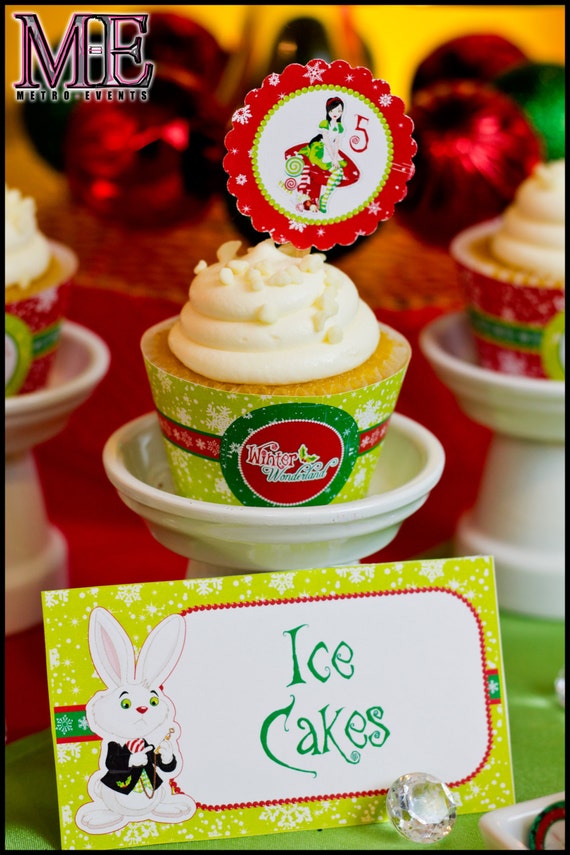Winter Wonderland Cupcake Toppers - Digital File Il_570xn