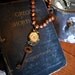 Steampunk Necklace - Steampunk Watch Necklace with Copper Beads and Skeleton key - Steampunk Jewelry - Alice in Wonderland