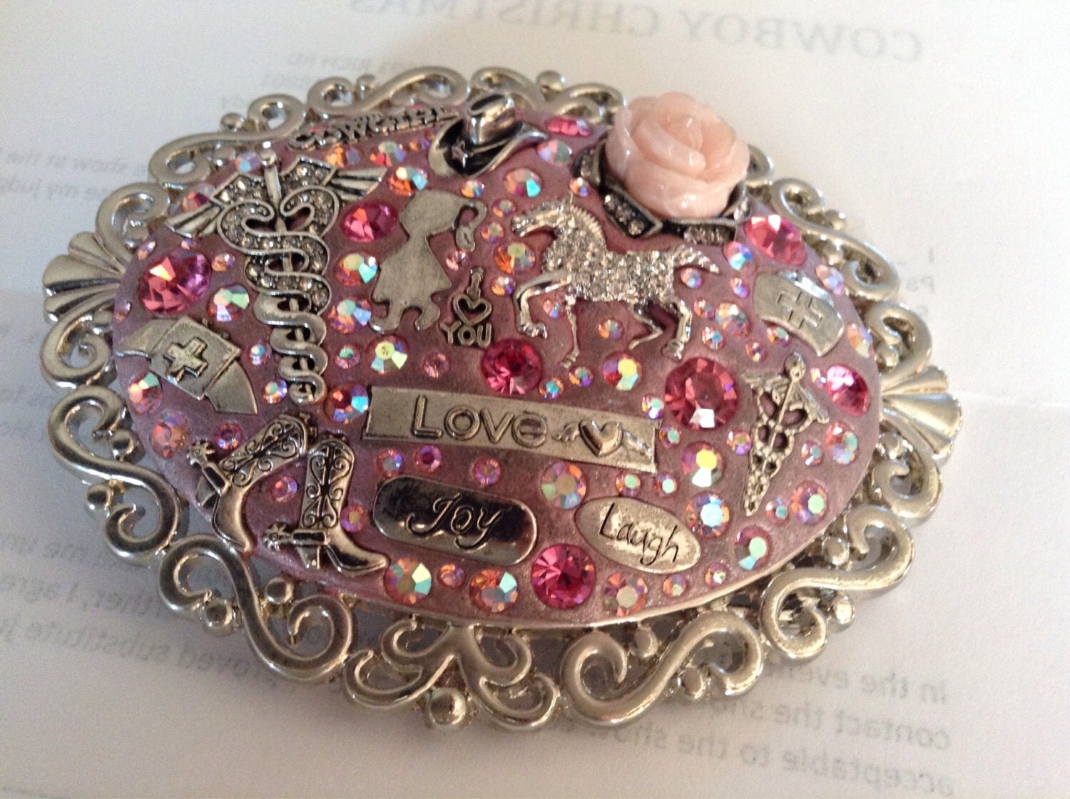 Custom Bling Belt Buckle by CowgirlInspiration on Etsy