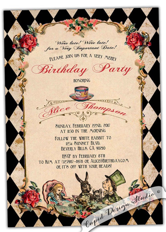 Printable Madhatter Invitations 10