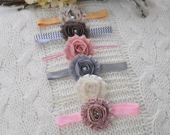 Vintage Headband Set. Shabby Headband. Baby Headband Set.Newborn Gift Set. Infant Gift. Baby Gift