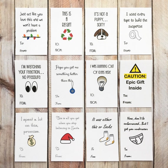 Funny Christmas Sticker Gift Tags Holiday By Artfulcreationsbydeb
