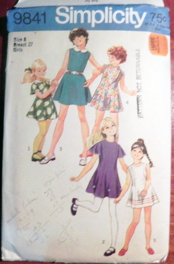1970s Girls Princess seam Dress sewing by retroactivefuture