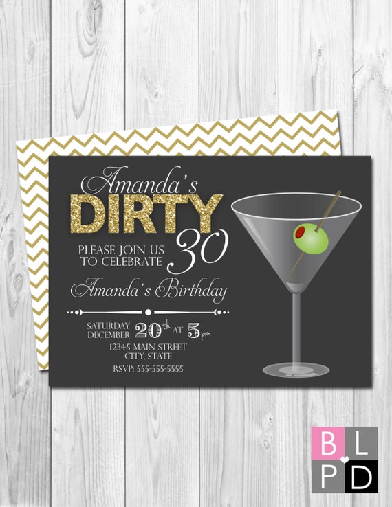 Dirty 30 Birthday Invitations 10