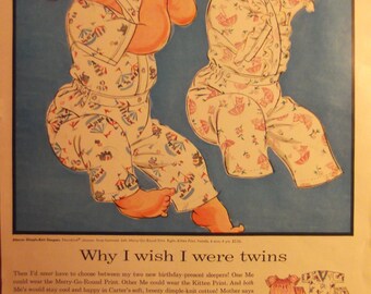 CARTER'S PAJAMAS Original Vintage Ad Toddler Clothes Babies Room Print Nursery Room Decor Additional Ads Ship Free Ready To Frame