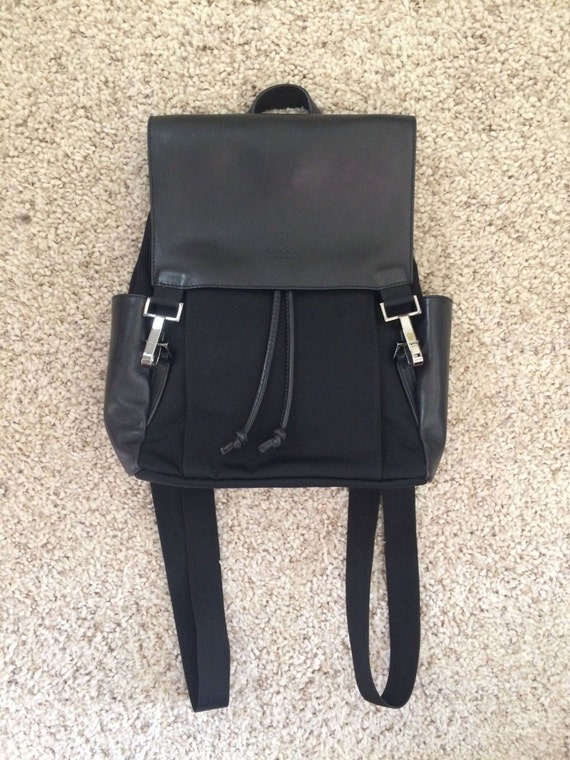 Vintage GUCCI leather  nylon 1990s backpack bag