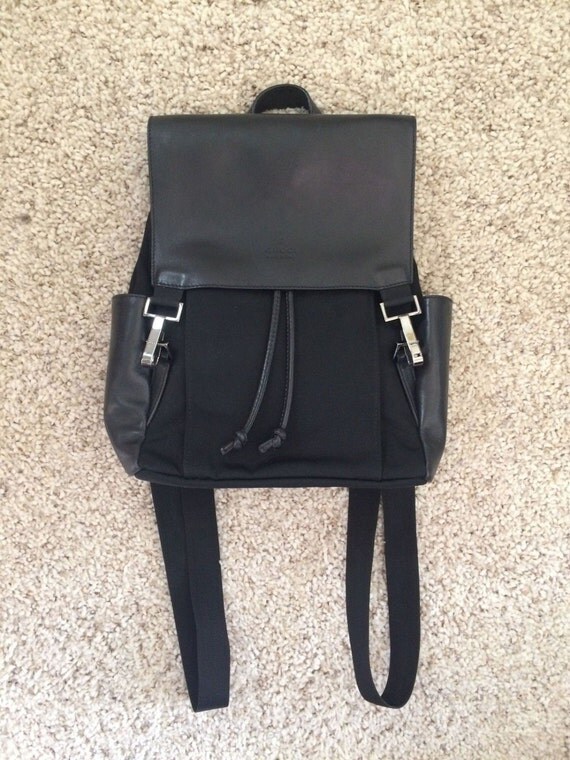 Vintage GUCCI leather  nylon 1990s backpack bag