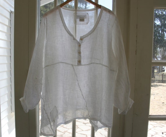 Linen Gauze Shirt / 'Barcelona' Linen by BreatheAgainClothing