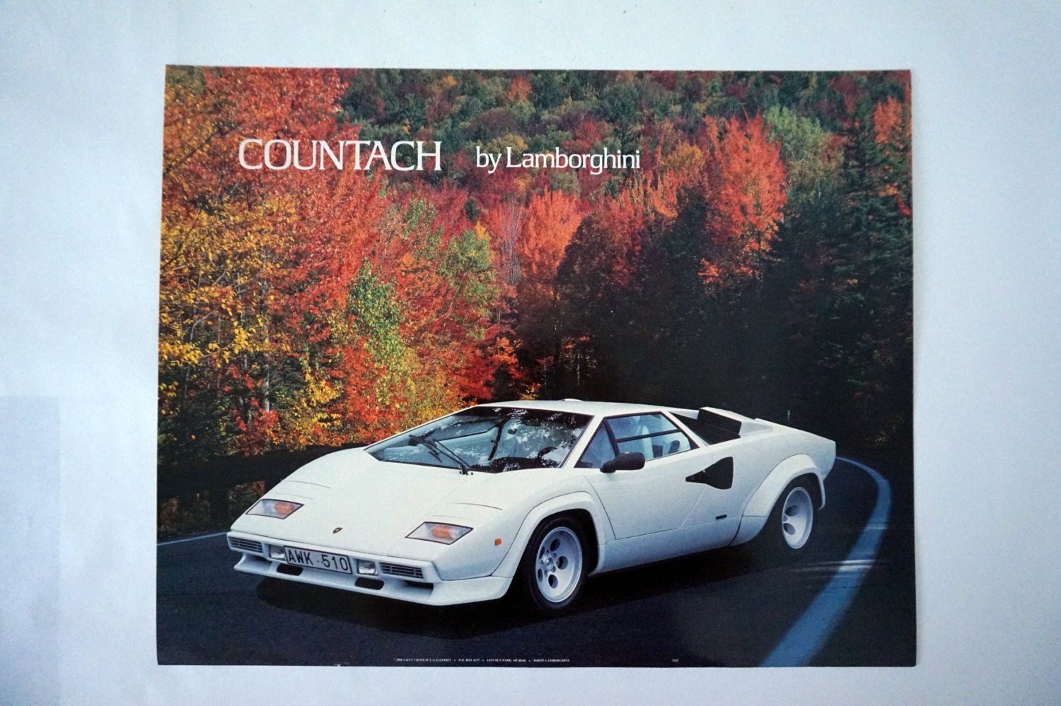 Lamborghini Countach Poster 80s Vintage Luxury Euro Sports Car