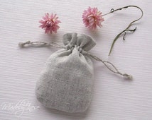 ... pouches - Grey fabric Jewelry storage bags - Wedding party favor bags