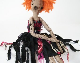 Randy - Handmade Cloth Doll - Red Head