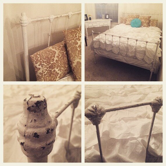 sold shabby chic white iron bed by graciemaidesigns on etsy sold shabby chic white iron bed by graciemaidesigns on etsy