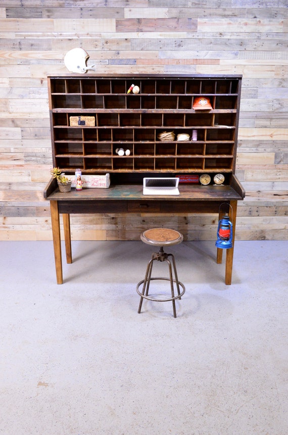 LARGE Post Office Sorting Desk 1930s Wood Post Office