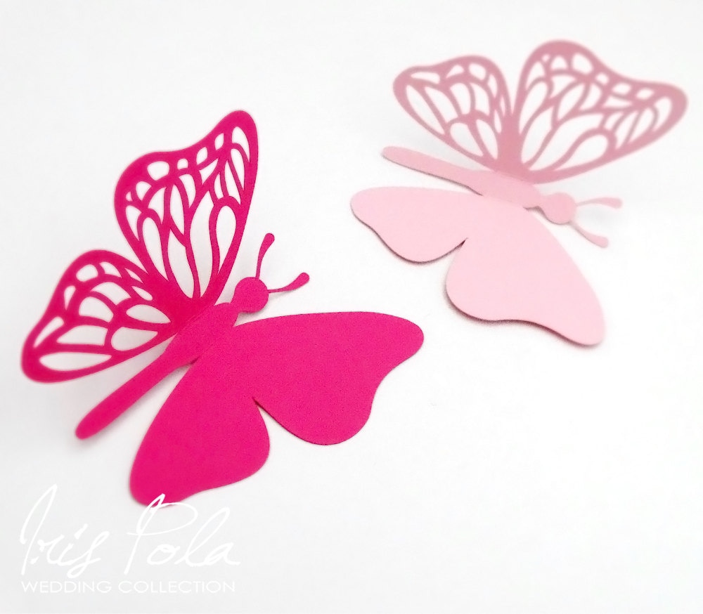 10 Plain Butterfly Name Tags Wine Drink Bridal Shower by IrisPola