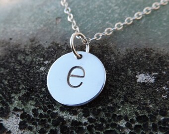 Sterling Silver Letter Charm Initial Charm Silver Letter Necklace Silver Initial Charm Custom Monogram Personalized Jewelry Large Dot Charm
