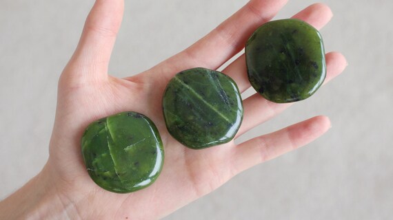 Green Jade Palm Stone/ Worry Stone by HolisticHabits on Etsy