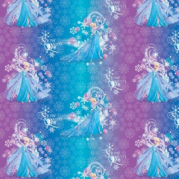 Frozen Elsa Brushed Back Satin Fabric by the Yard Fat Quarter