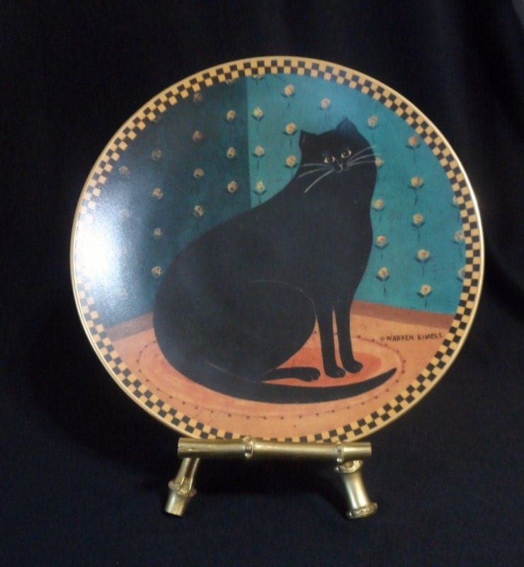 Lucky Cat Warren Kimble Cat Collection Lenox Plate Plate