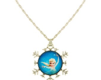 Clearance ~ Frozen Snowflake Sweater Length Pendant w/Princess Elsa! Perfect for Birthday Favors!