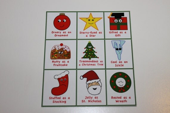 Items similar to Christmas Holiday Emoticon Mood Feeling Chart List ...