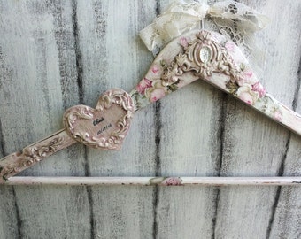 Personalized wedding chic hanger, Bridal gown hanger, Bridesmaid gift, Custom order wedding hanger, Wedding dress hanger, Mrs hanger, Unique
