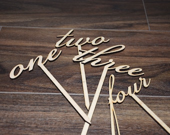 Wedding table number, wooden table numbers, rustic wedding table numbers, unfinished wood numbers, diy wedding table decoration