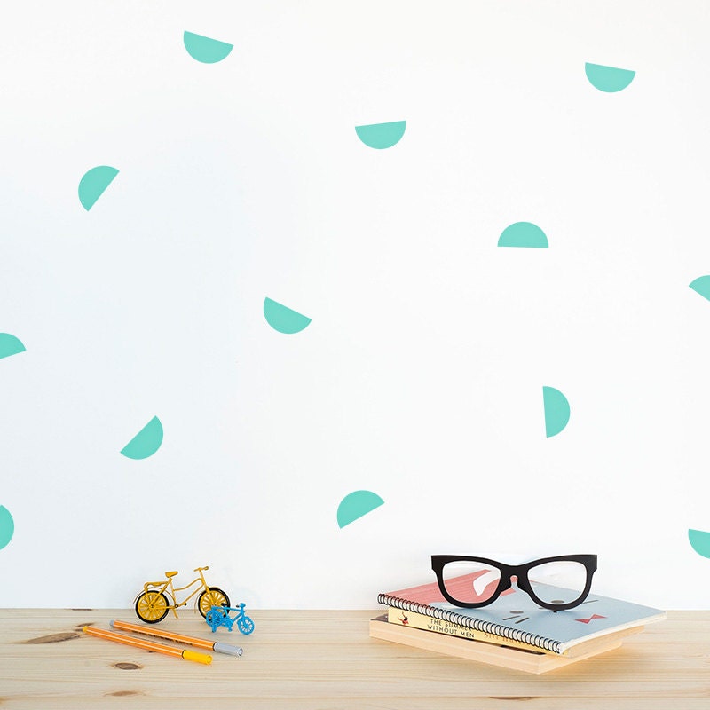 Half Polka dots Wall decal Mint / Vinyl Wall dots by MadeofSundays
