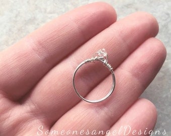 Engagement Ring, Sterling Silver Ring, Statement Ring, Pinky Ring, Promise Ring, Bridal, Solitaire Ring, Silver Ring, Diamond Ring