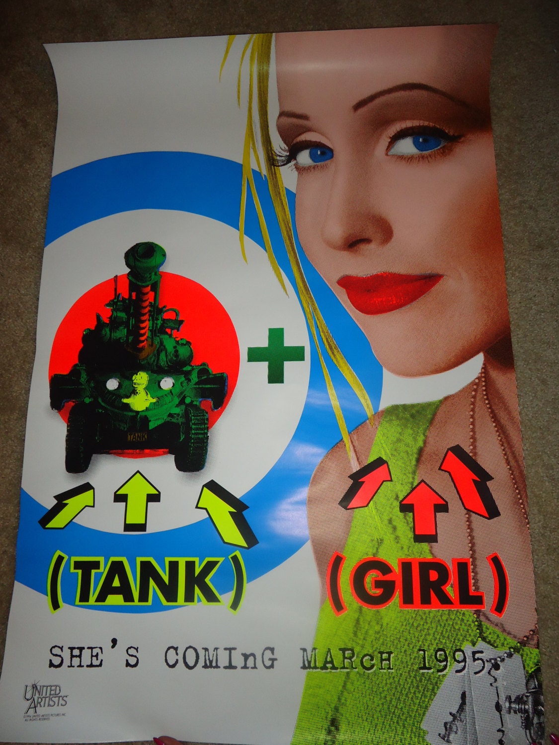 Original 1995 Tank Girl Advance Movie Poster by FilmArtMusicEct