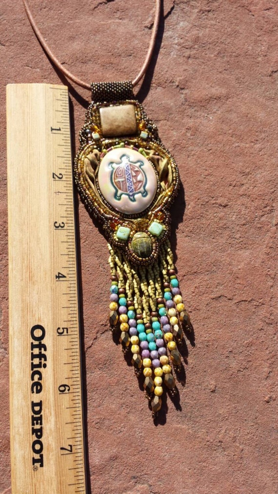 Turtle totem pendent Native American inspired by RitaCaldwell