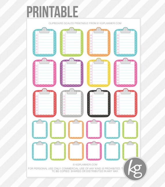 clipboard scales pdf printable planner stickers for by kgplanner