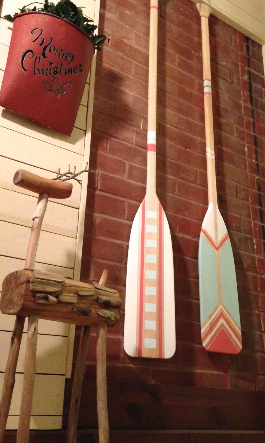 canoe paddle oar hand painted canoe paddle by ropesandwood